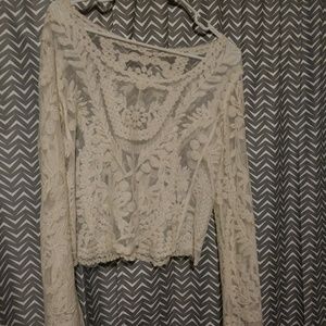 Lace bell sleeve blouse